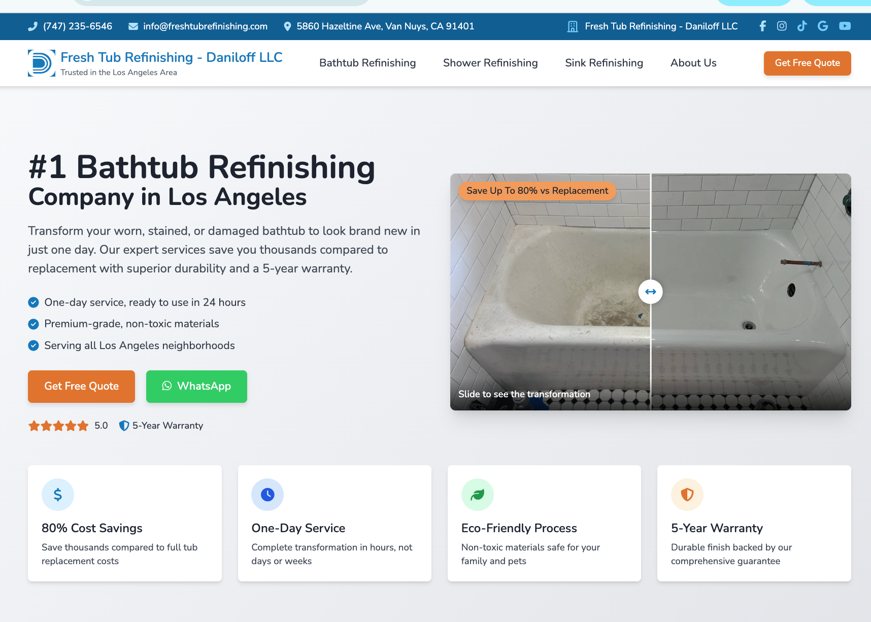 Fresh Tub Website Design